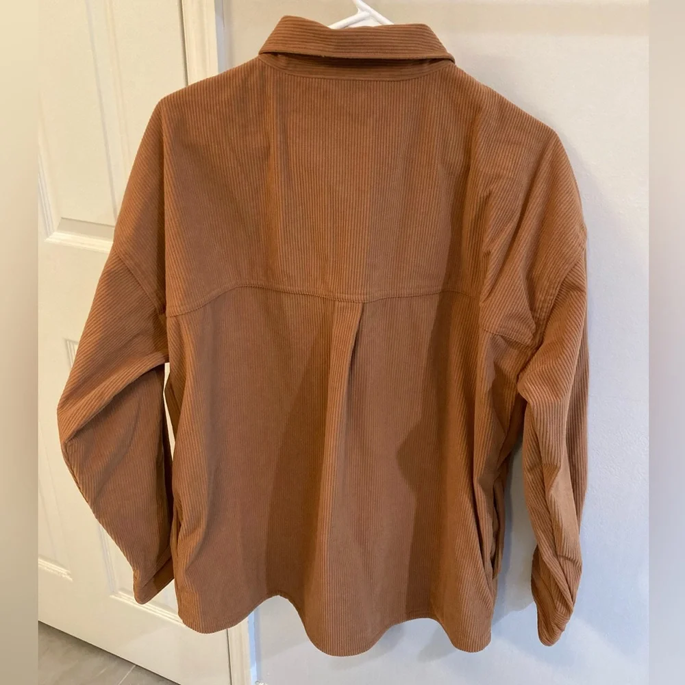 Columbia Women's Blue Point Creek Corduroy Shirt Jacket size large Camel Brown - Picture 9 of 9